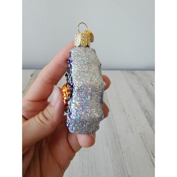 Old world OWC glitter spider web glass ornament Xmas tree - Picture 3 of 7